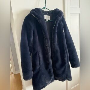Carolina Belle Navy Faux Fur Coat